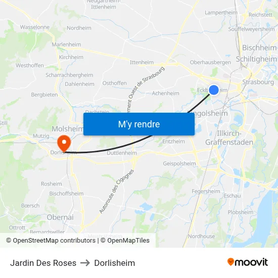Jardin Des Roses to Dorlisheim map