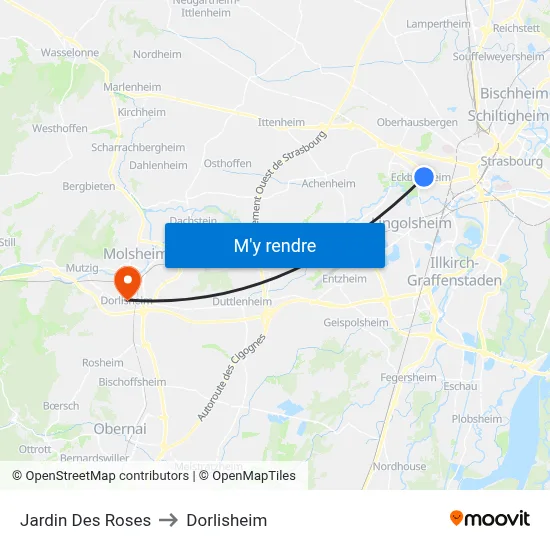 Jardin Des Roses to Dorlisheim map