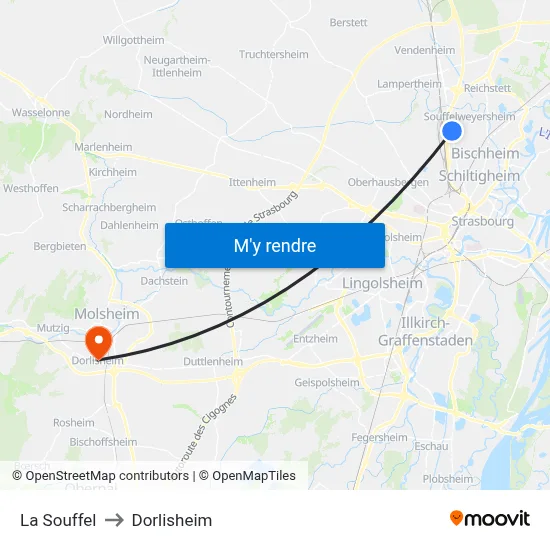La Souffel to Dorlisheim map