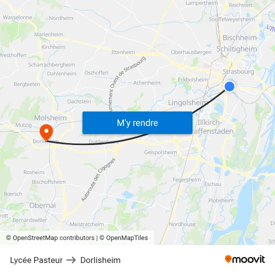 Lycée Pasteur to Dorlisheim map