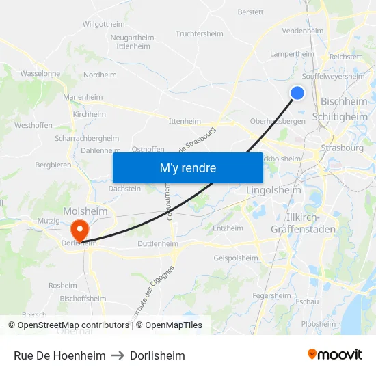 Rue De Hoenheim to Dorlisheim map