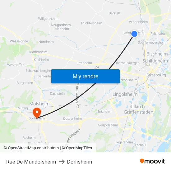 Rue De Mundolsheim to Dorlisheim map