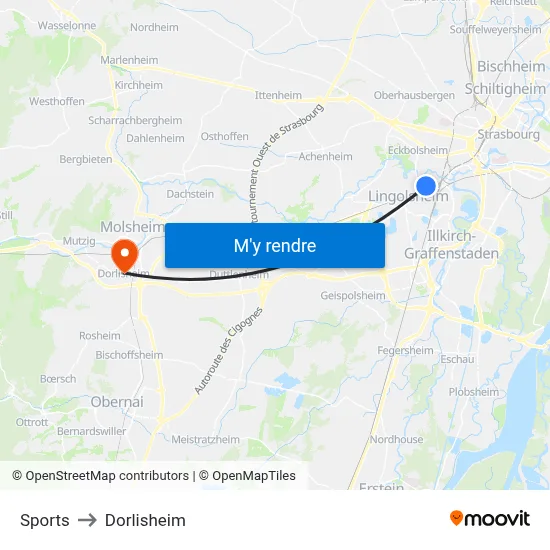 Sports to Dorlisheim map