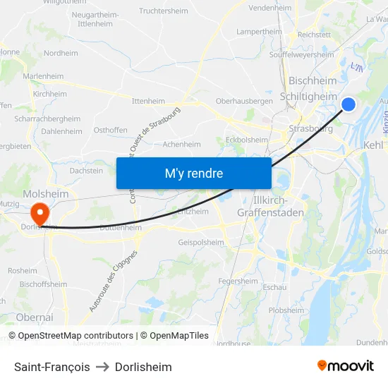 Saint-François to Dorlisheim map