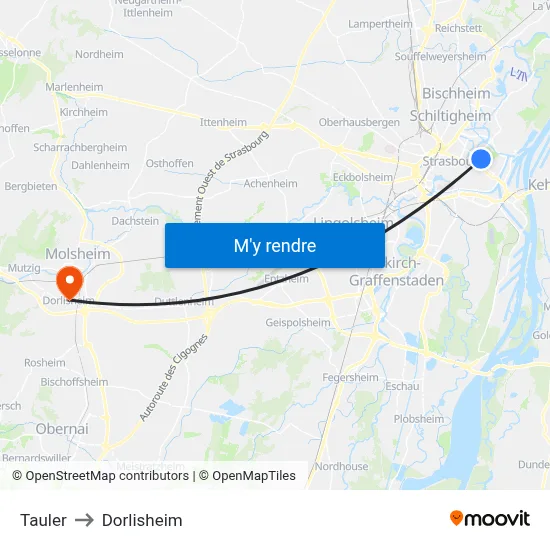 Tauler to Dorlisheim map