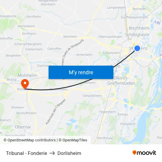 Tribunal - Fonderie to Dorlisheim map