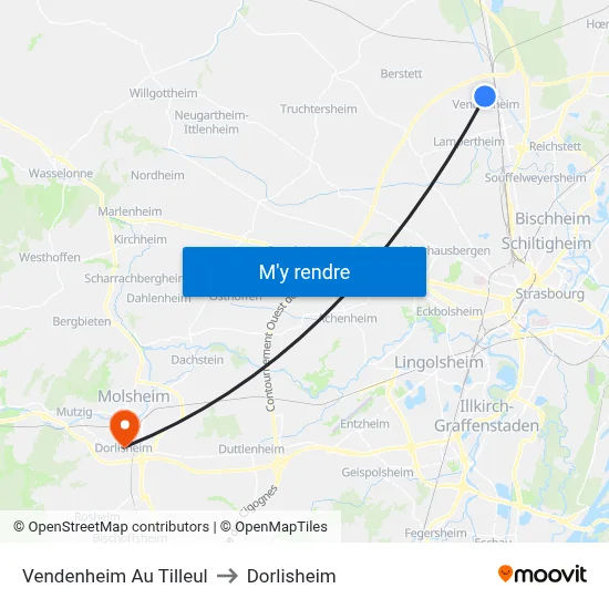 Vendenheim Au Tilleul to Dorlisheim map