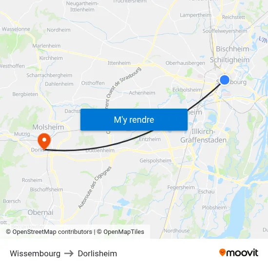 Wissembourg to Dorlisheim map