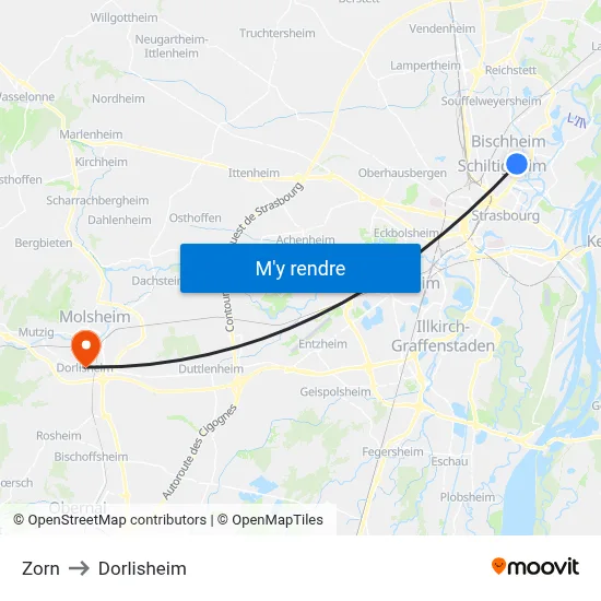 Zorn to Dorlisheim map
