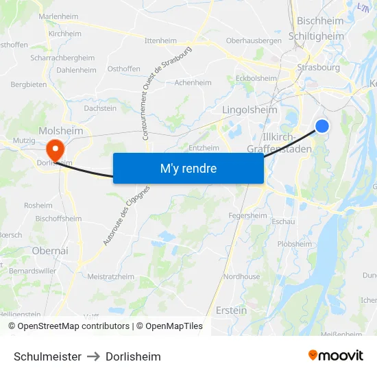Schulmeister to Dorlisheim map