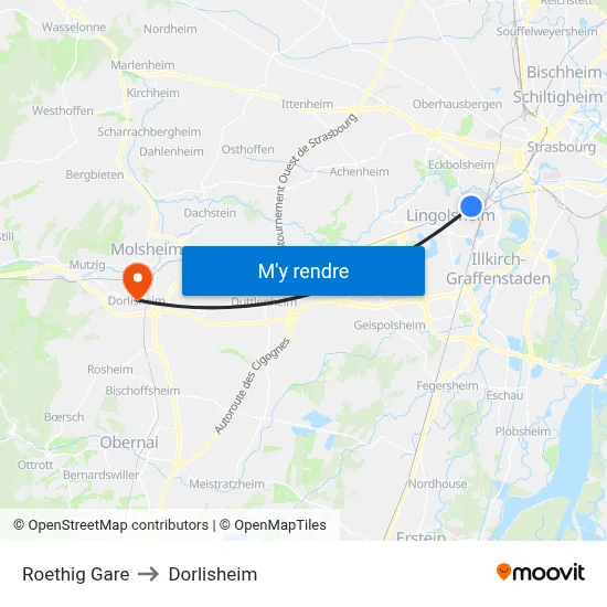 Roethig Gare to Dorlisheim map