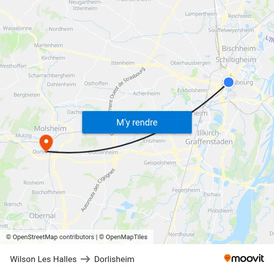 Wilson Les Halles to Dorlisheim map