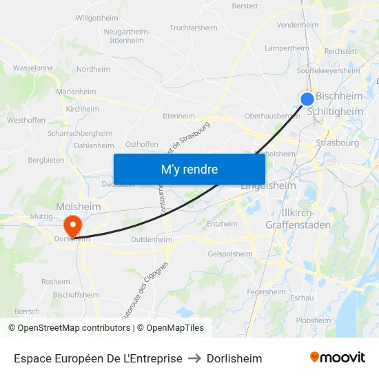 Espace Européen De L'Entreprise to Dorlisheim map