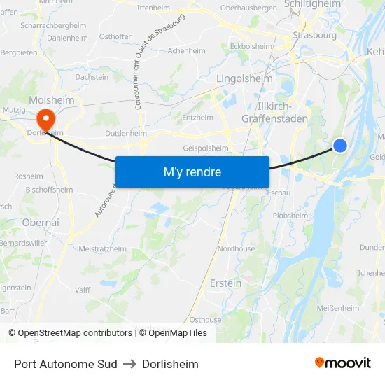 Port Autonome Sud to Dorlisheim map