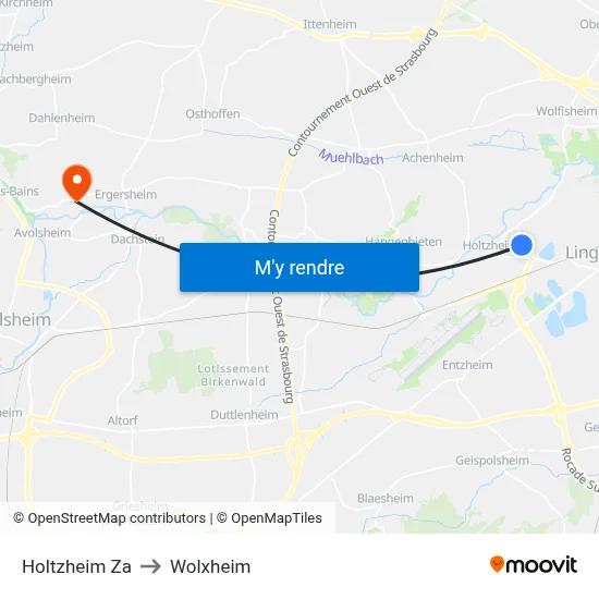 Holtzheim Za to Wolxheim map