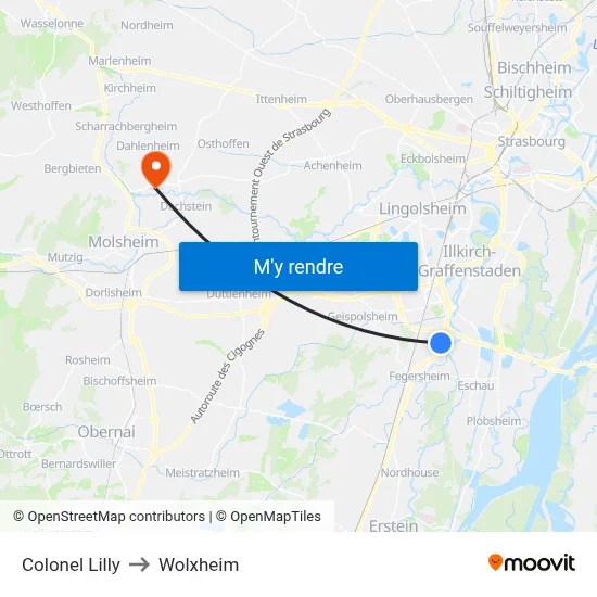 Colonel Lilly to Wolxheim map