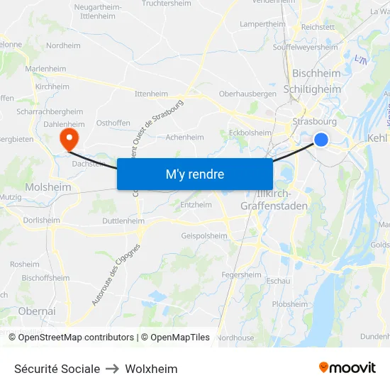 Sécurité Sociale to Wolxheim map