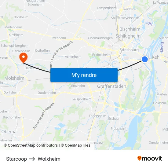 Starcoop to Wolxheim map