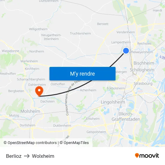 Berlioz to Wolxheim map
