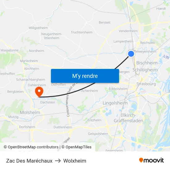 Zac Des Maréchaux to Wolxheim map