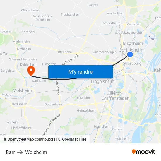 Barr to Wolxheim map