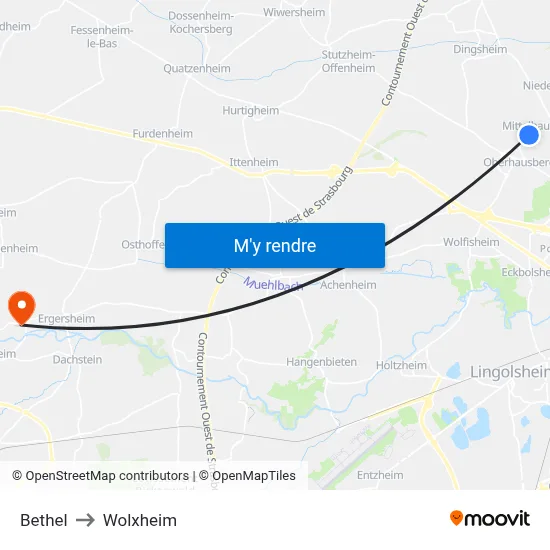 Bethel to Wolxheim map