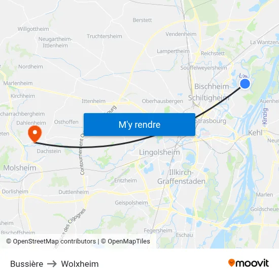 Bussière to Wolxheim map