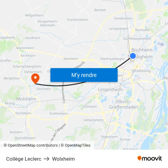 Collège Leclerc to Wolxheim map