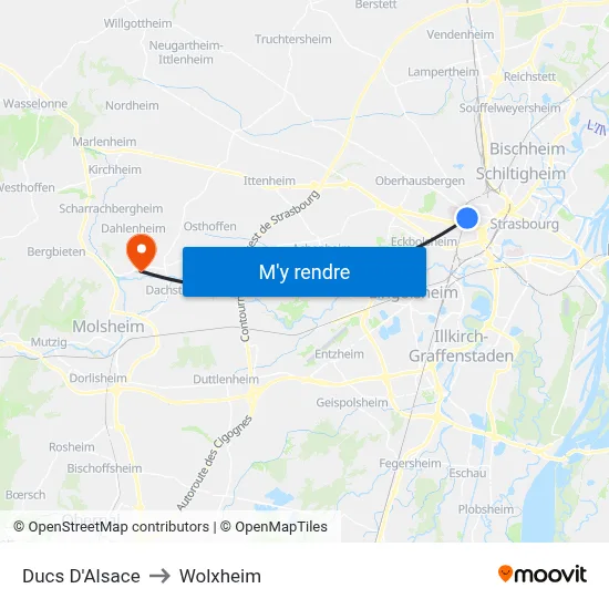 Ducs D'Alsace to Wolxheim map