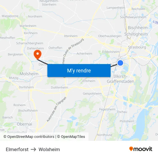Elmerforst to Wolxheim map