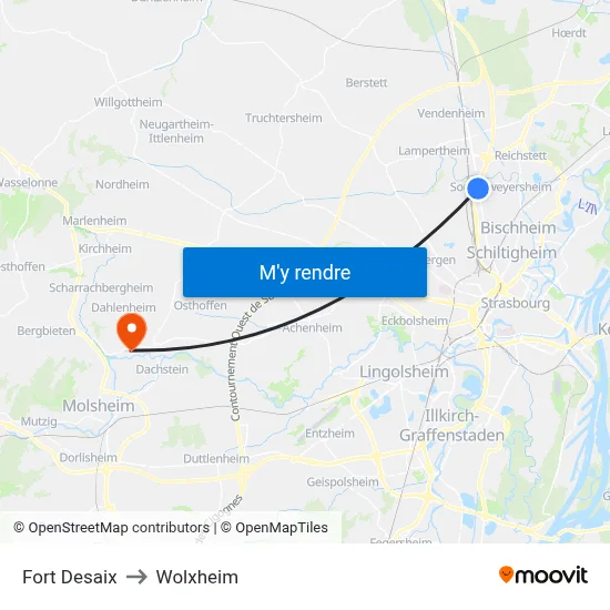Fort Desaix to Wolxheim map