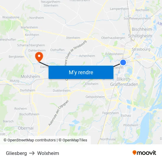 Gliesberg to Wolxheim map