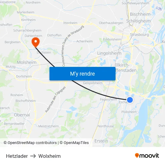Hetzlader to Wolxheim map