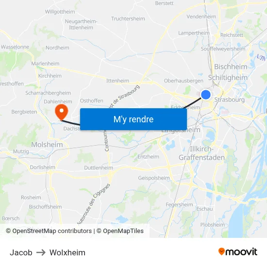 Jacob to Wolxheim map