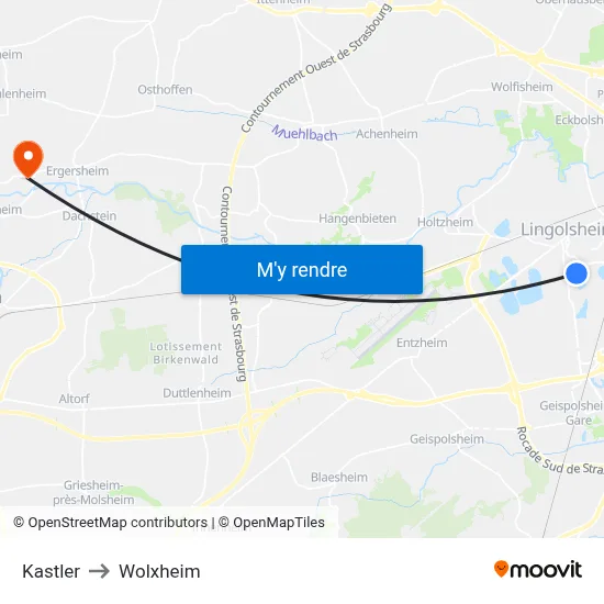 Kastler to Wolxheim map