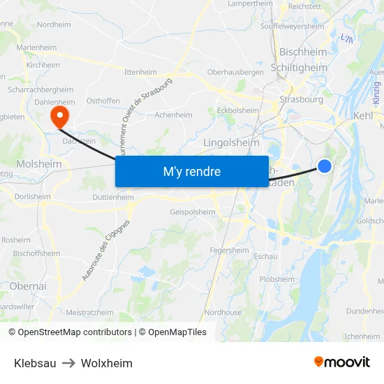 Klebsau to Wolxheim map