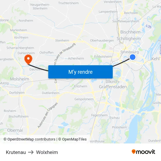 Krutenau to Wolxheim map