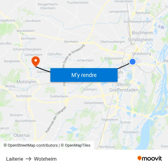 Laiterie to Wolxheim map