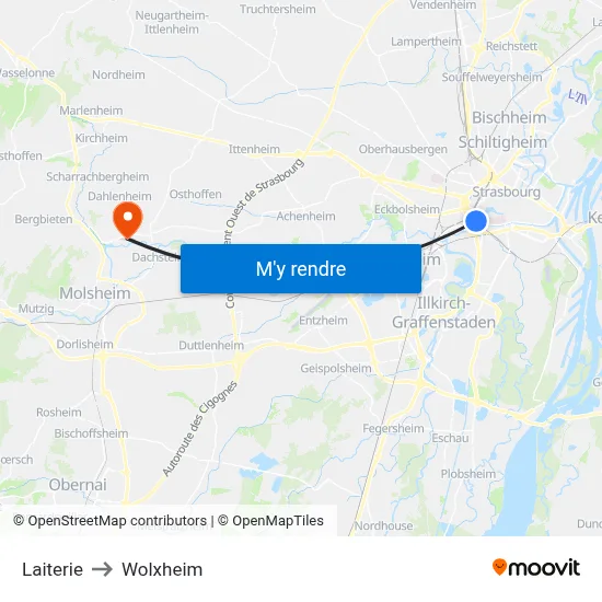 Laiterie to Wolxheim map
