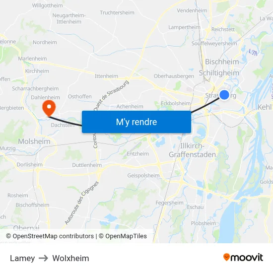 Lamey to Wolxheim map