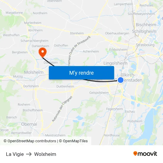 La Vigie to Wolxheim map