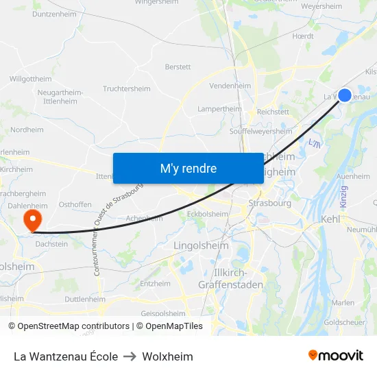 La Wantzenau École to Wolxheim map
