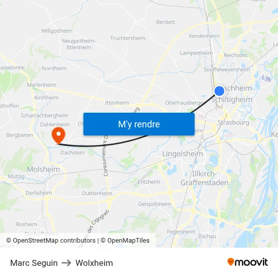Marc Seguin to Wolxheim map