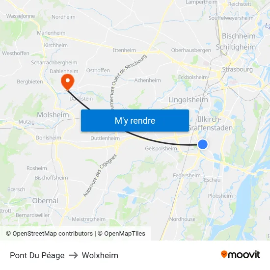 Pont Du Péage to Wolxheim map
