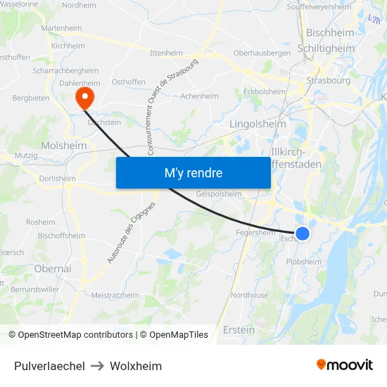 Pulverlaechel to Wolxheim map