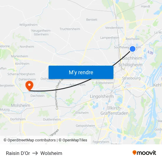 Raisin D'Or to Wolxheim map