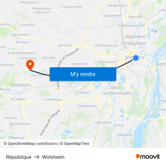 République to Wolxheim map