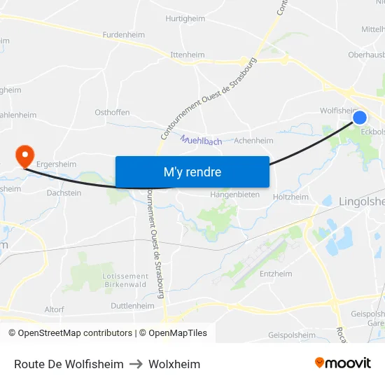 Route De Wolfisheim to Wolxheim map