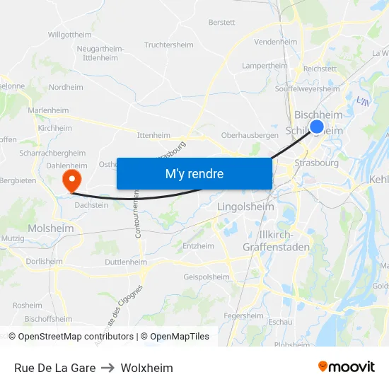 Rue De La Gare to Wolxheim map