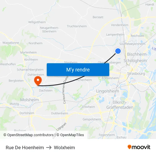Rue De Hoenheim to Wolxheim map